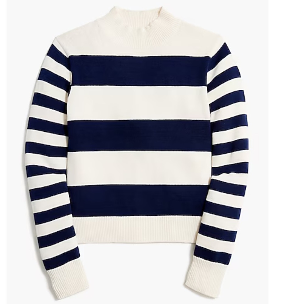 J. Crew Striped Mockneck Sweater